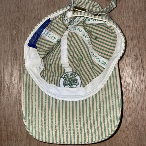 Live Oak Brand Green Pinstripe Strap Back Adult Cap‎ Hat - Picture 3 of 5